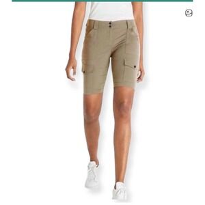 Anatomie Apiedi Khaki Cargo Shorts Womens Size Large Tan Stretch Travel Utility‎